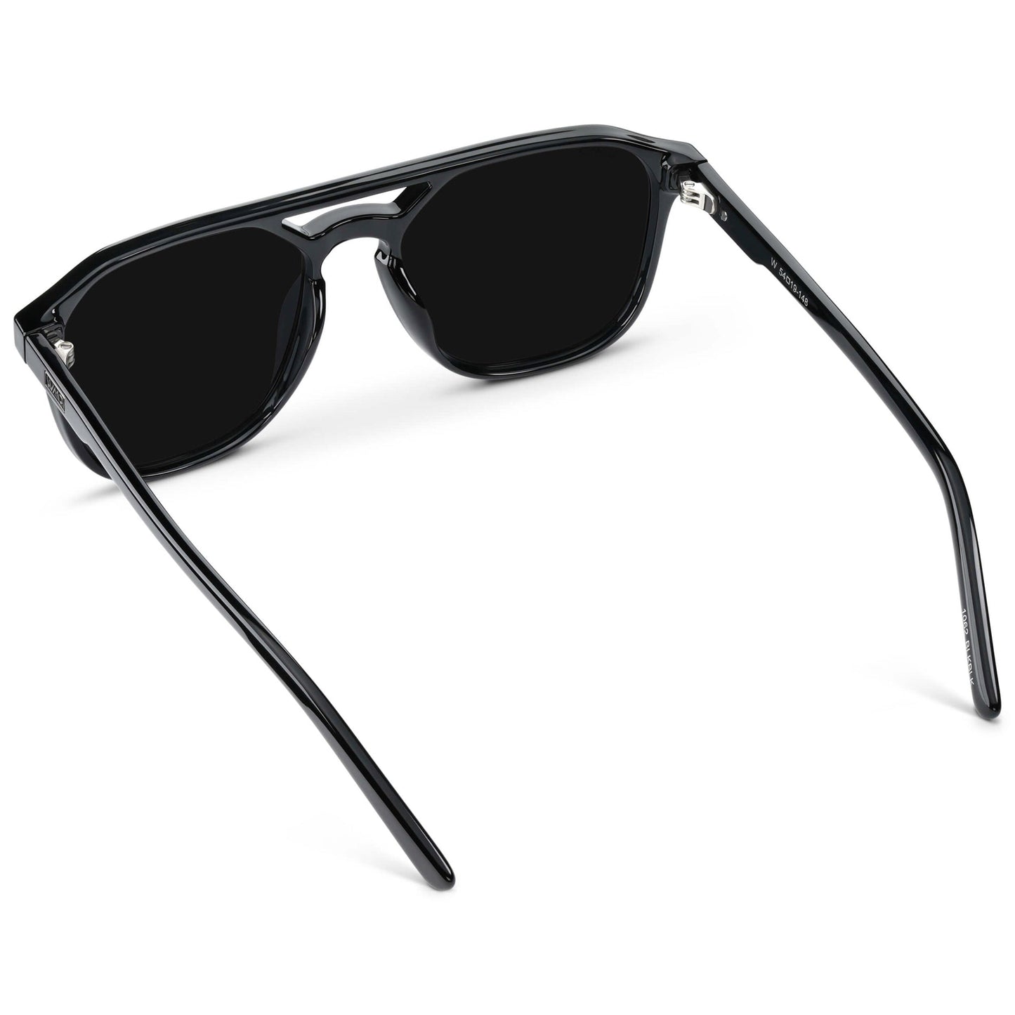 HUNTER Men's Double Bridge Aviator Sunglasses in Triple Black by WMP Eyewear