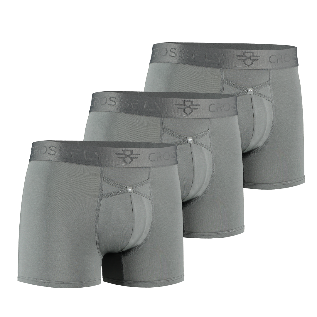 3-pack: IKON Men's 3" Trunks - Charcoal