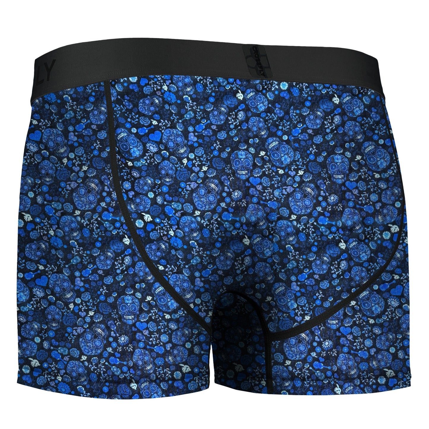 IKON Men's 3" Trunks - Skulls and Hearts Blues