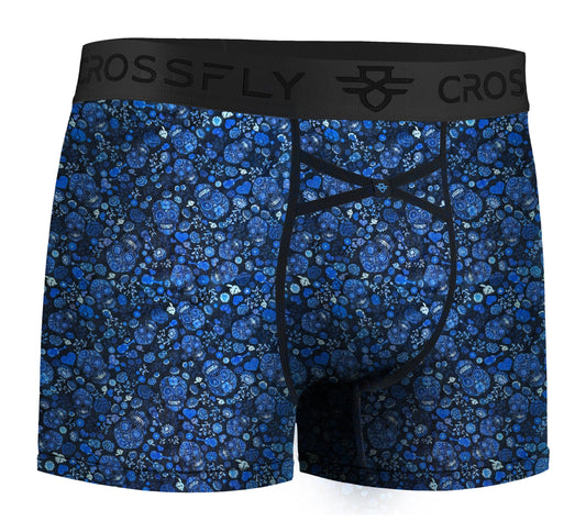 IKON Men's 3" Trunks - Skulls and Hearts Blues