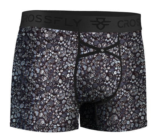 IKON Men's 3" Trunks - Skulls and Hearts Black