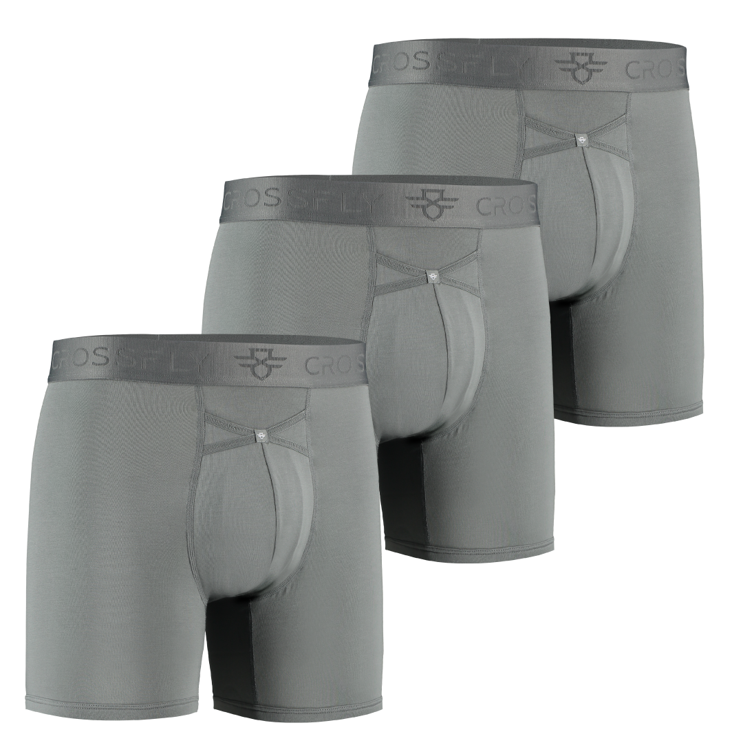 3-Pack: IKON Men's 6" Boxers - Charcoal