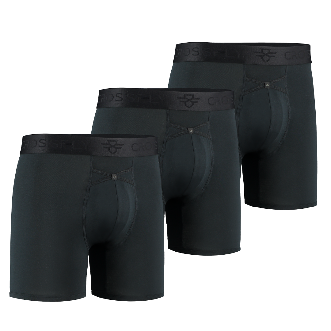 3-Pack: IKON Men's 6" Boxers - Black