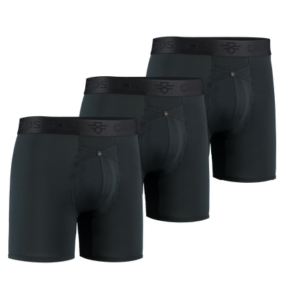3-Pack: IKON Men's 6" Boxers - Black