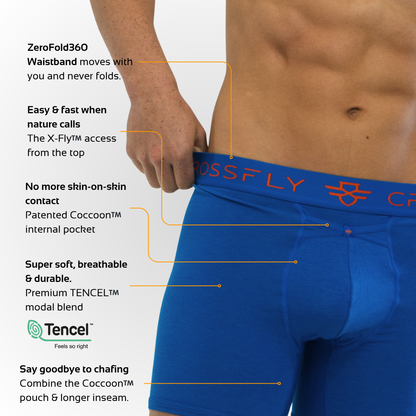 IKON Men's 6" Boxers - Italia Blue Orange