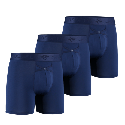 3-Pack: IKON Men's 6" Boxers - Navy