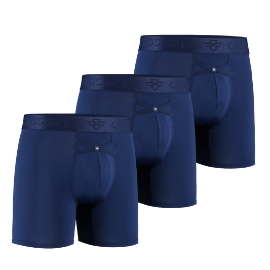 3-Pack: IKON Men's 6" Boxers - Navy