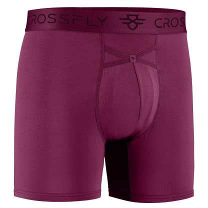 3-Pack: IKON Men's 6" Boxers - Plum / Italia / Charcoal