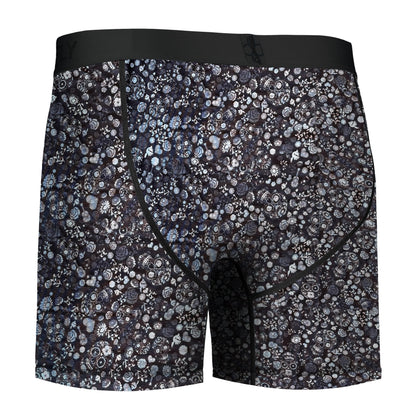 IKON Men's 6" Boxers - Skulls and Heart Black