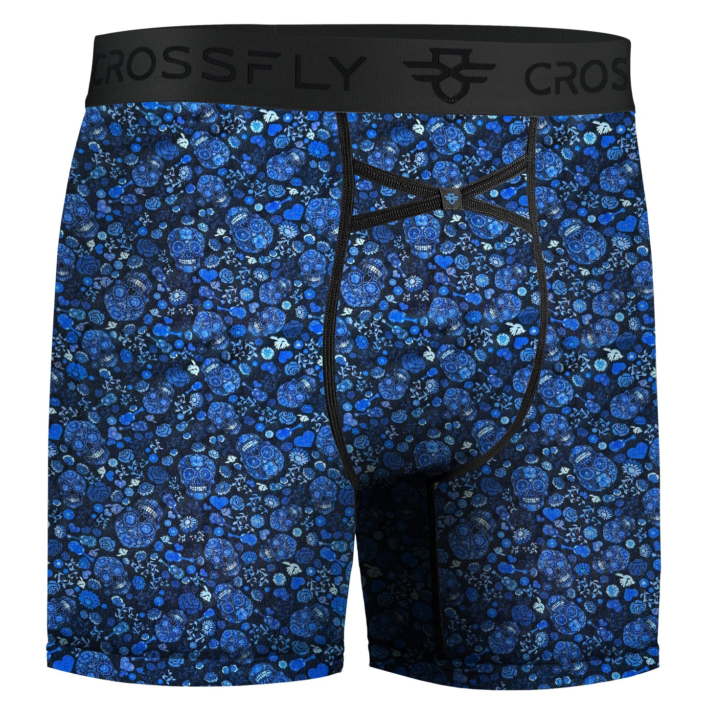 IKON Men's 6" Boxers - Skulls and Heart Blues