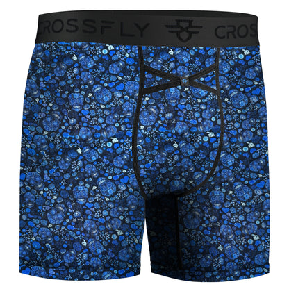 IKON Men's 6" Boxers - Skulls and Heart Blues