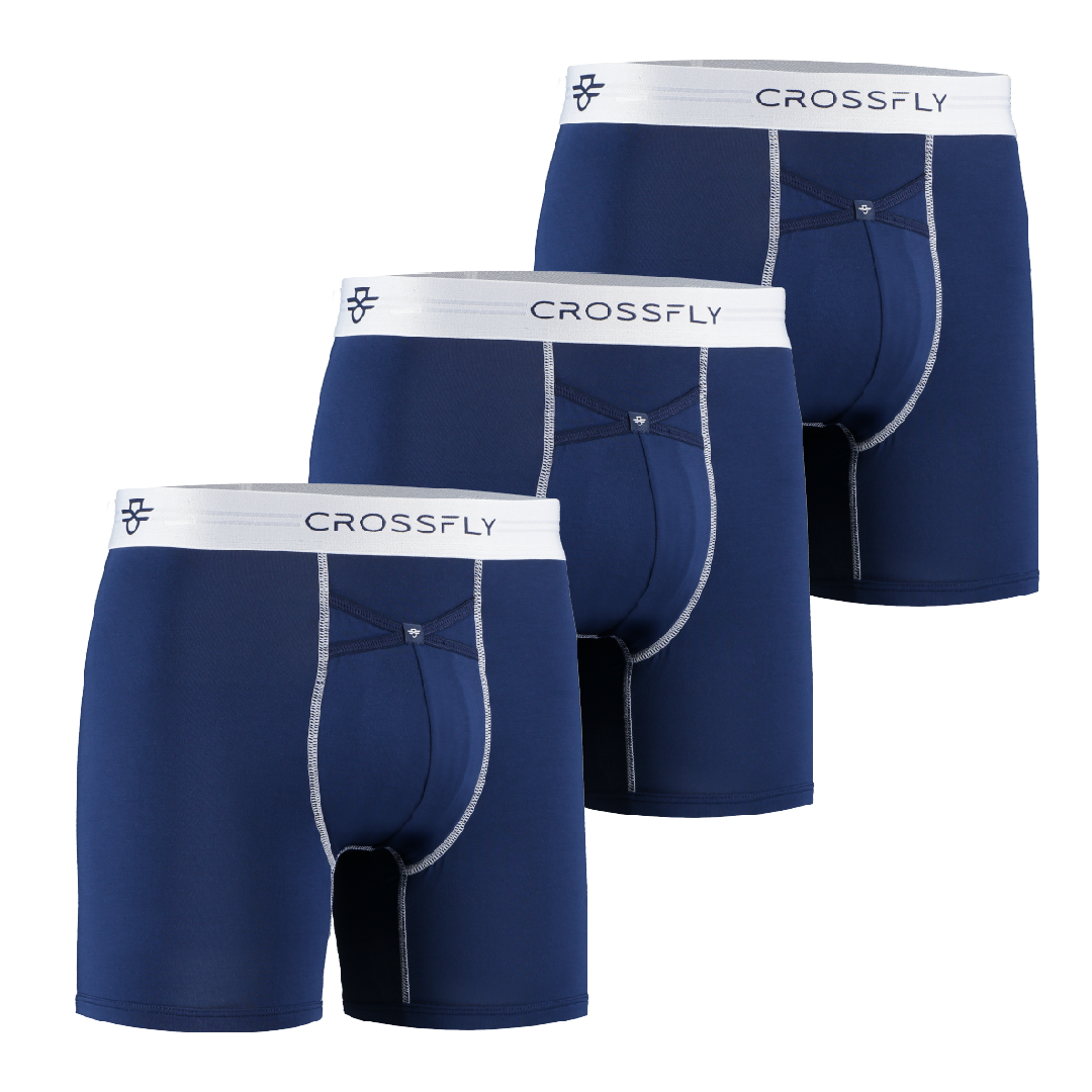 3-Pack: IKON X Men's 6" Boxers - Navy/White