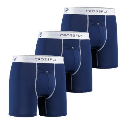3-Pack: IKON X Men's 6" Boxers - Navy/White