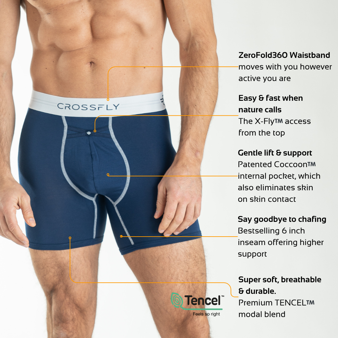 IKON X Men's 6" Boxers - Navy/White