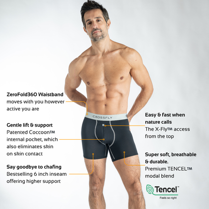 IKON X Men's 6" Boxers - Black/Silver