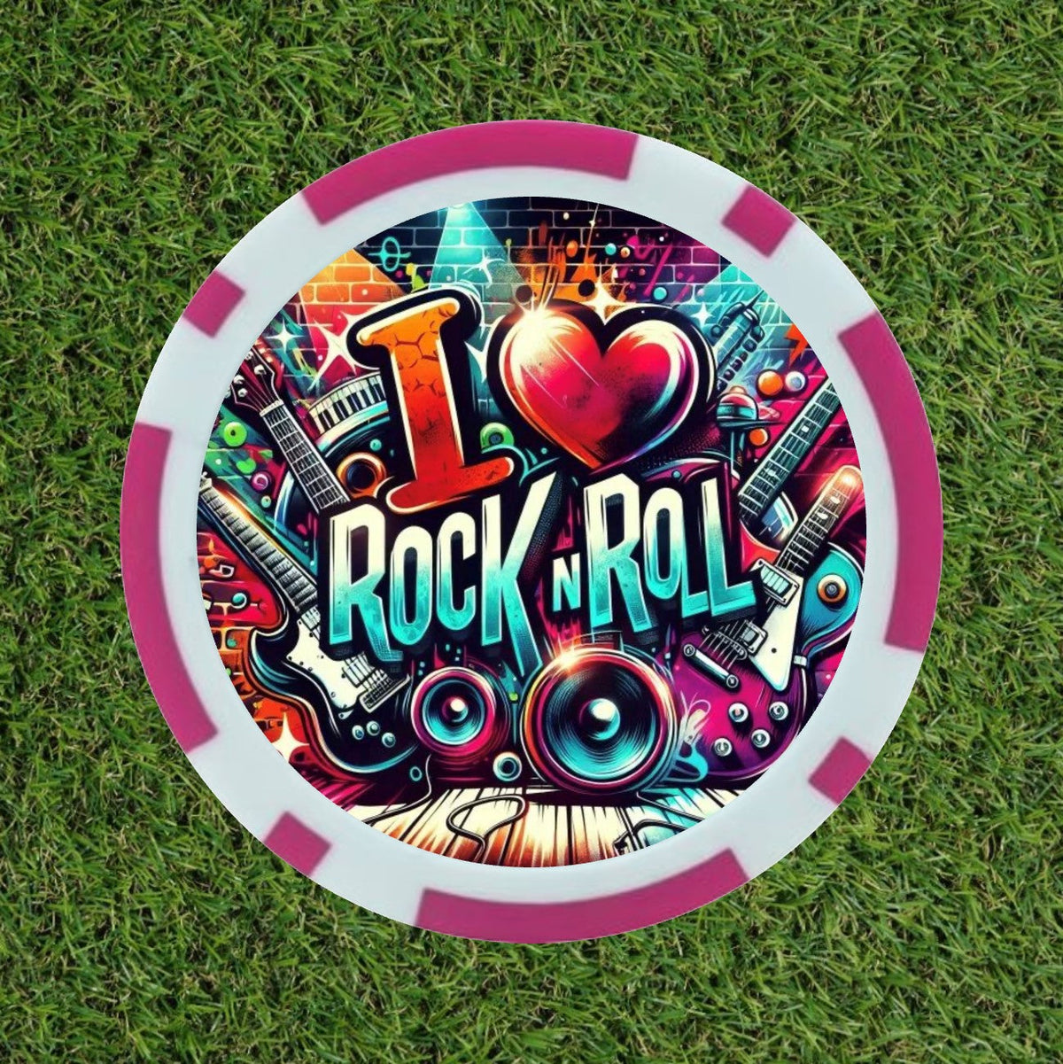 I Love Rock 'N' Roll – Premium Poker Chip Golf Ball Marker