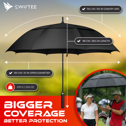 Golf Umbrella SWIFTEE 60 inch Windproof Design 3 Colours Available