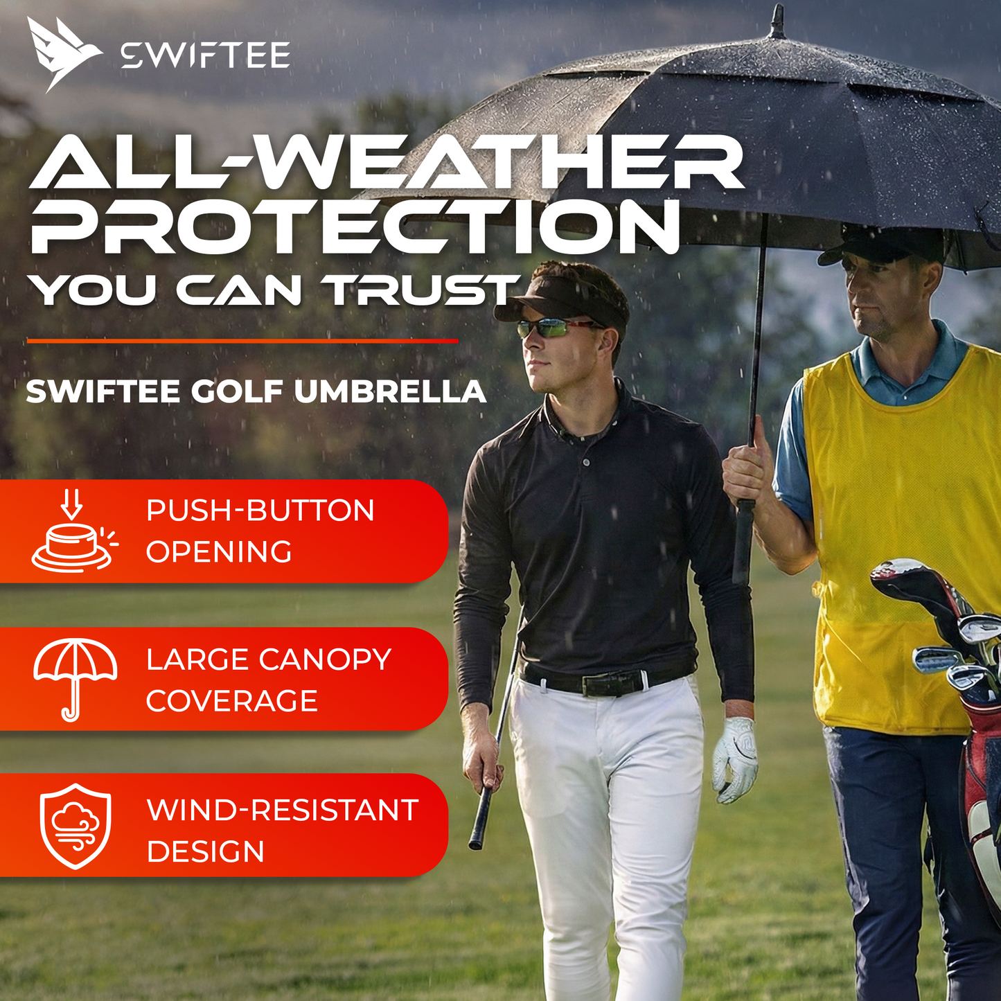 Golf Umbrella SWIFTEE 60 inch Windproof Design 3 Colours Available