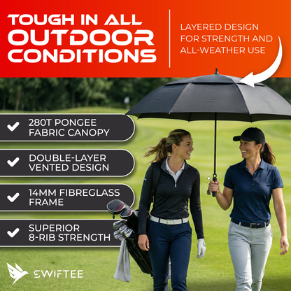 Golf Umbrella SWIFTEE 60 inch Windproof Design 3 Colours Available