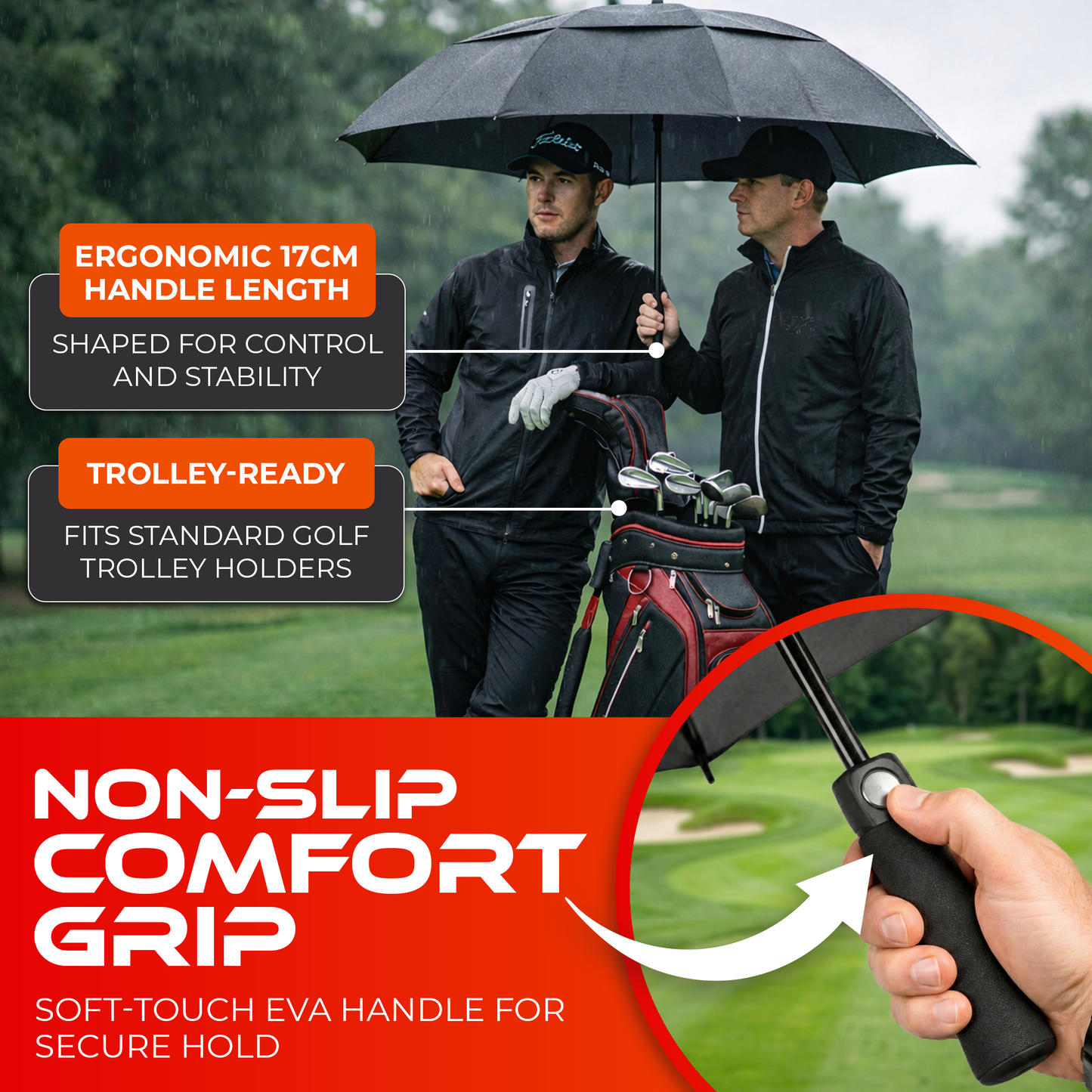 Golf Umbrella SWIFTEE 60 inch Windproof Design 3 Colours Available