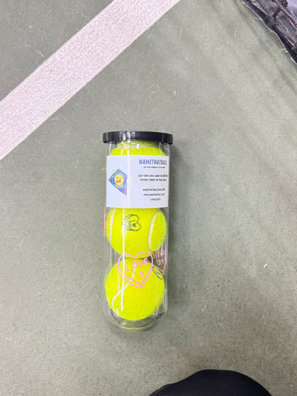 Namethatball - Personalised Adult Tennis and Padel balls - Love hearts