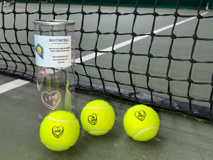 Namethatball - Personalised Adult Tennis and Padel balls - Love hearts