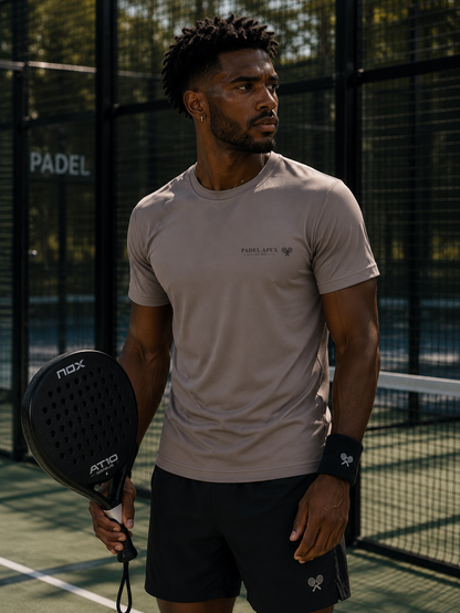 PADEL APEX - Mens Performance T-Shirt - Natural Stone