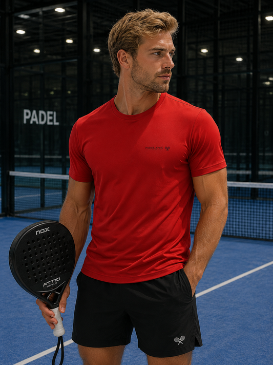 PADEL APEX - Mens Performance T-Shirt - Fire Red