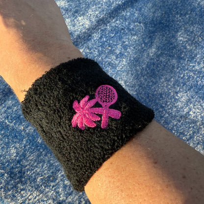 Unisex Black Court Wristbands for Padel & Tennis – 3 Inch Absorbent Blend