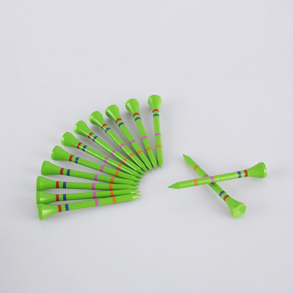 Go Green-Not A Castle Tee-Premium 70mm Bamboo Golf Tee With Orange, Pink, Blue & Red Castle Height Indicators-250 Tees