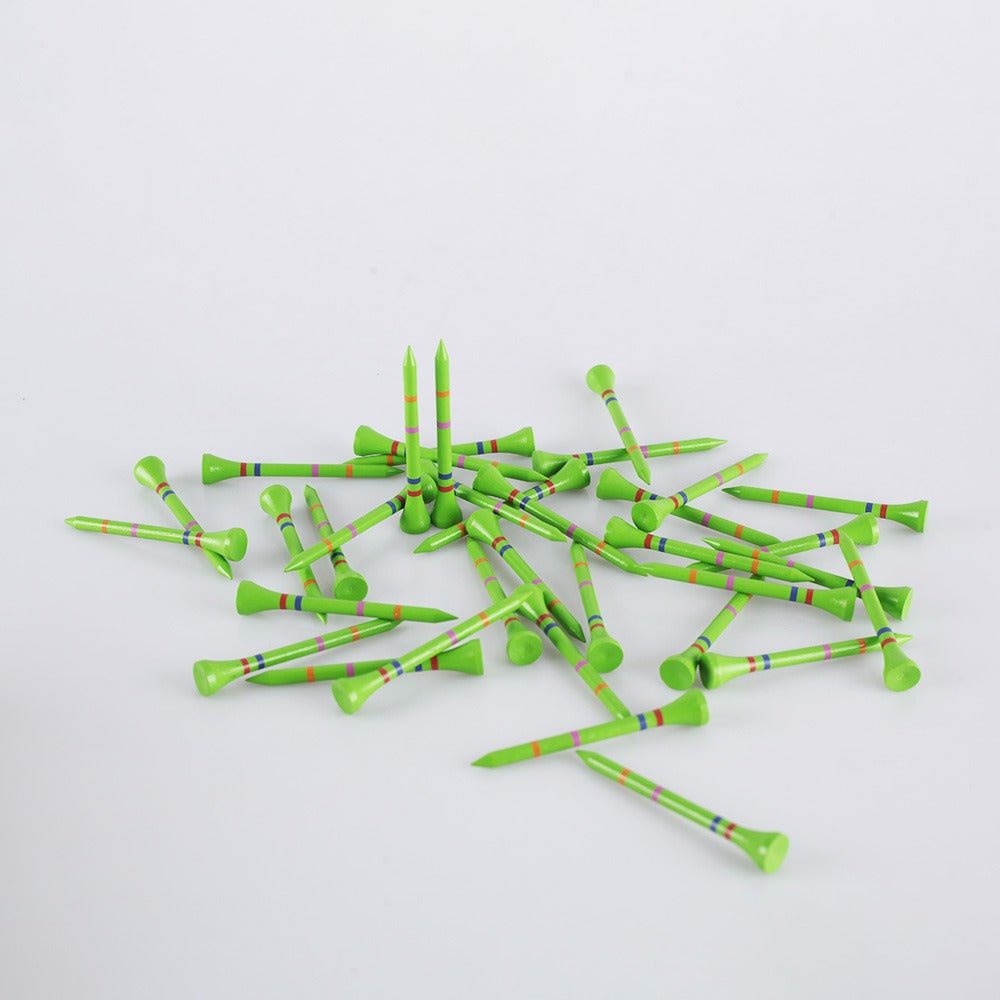 Go Green-Not A Castle Tee-Premium 70mm Bamboo Golf Tee With Orange, Pink, Blue & Red Castle Height Indicators-250 Tees