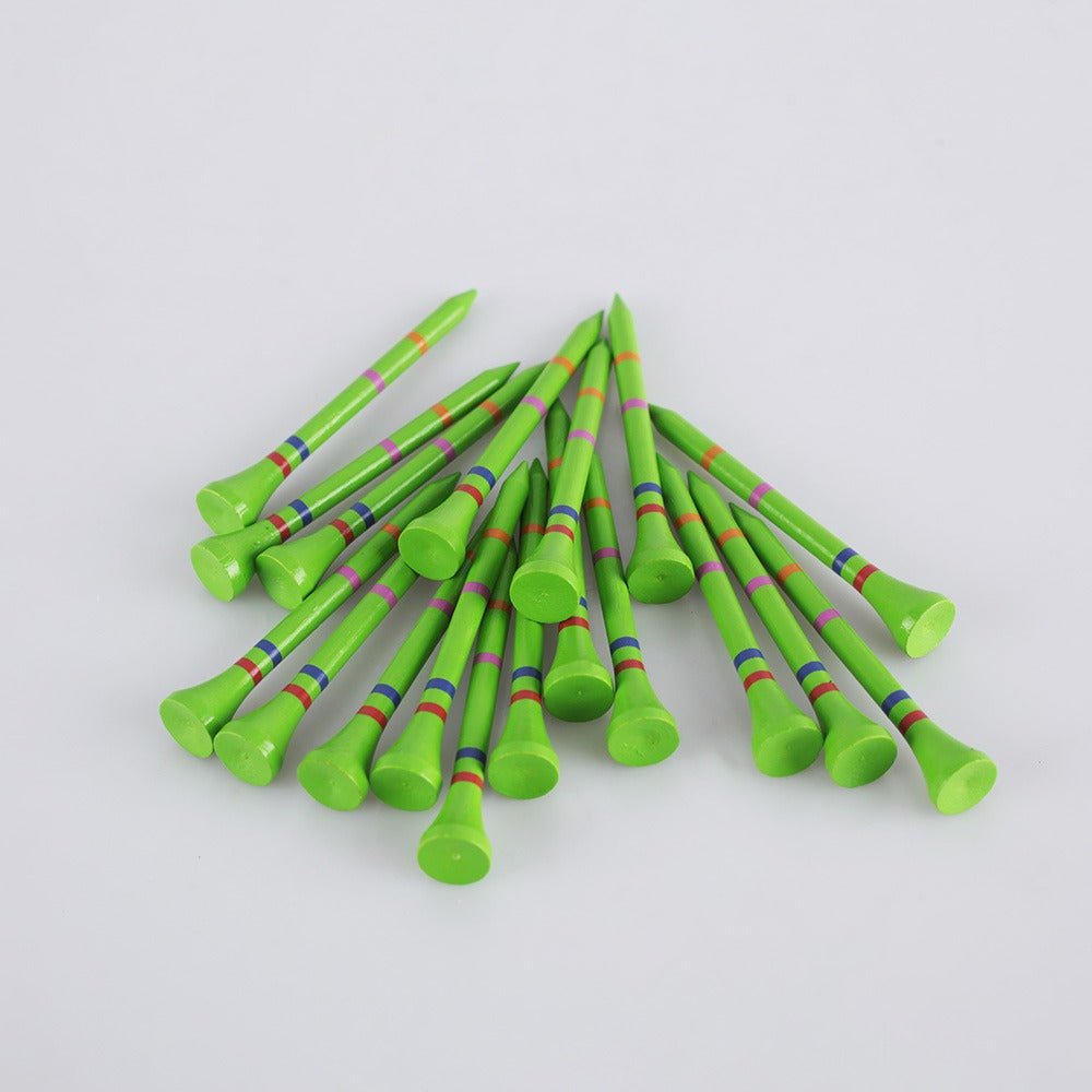 Go Green-Not A Castle Tee-Premium 70mm Bamboo Golf Tee With Orange, Pink & Red Castle Height Indicators-30 Pack