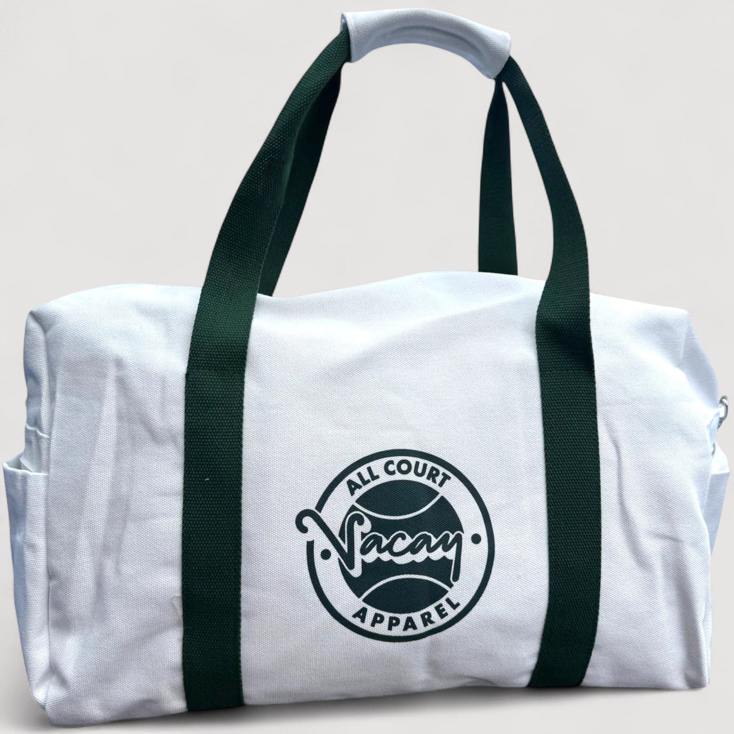 CLASSIC COURT DUFFEL BAG - WHITE / DEEP GREEN