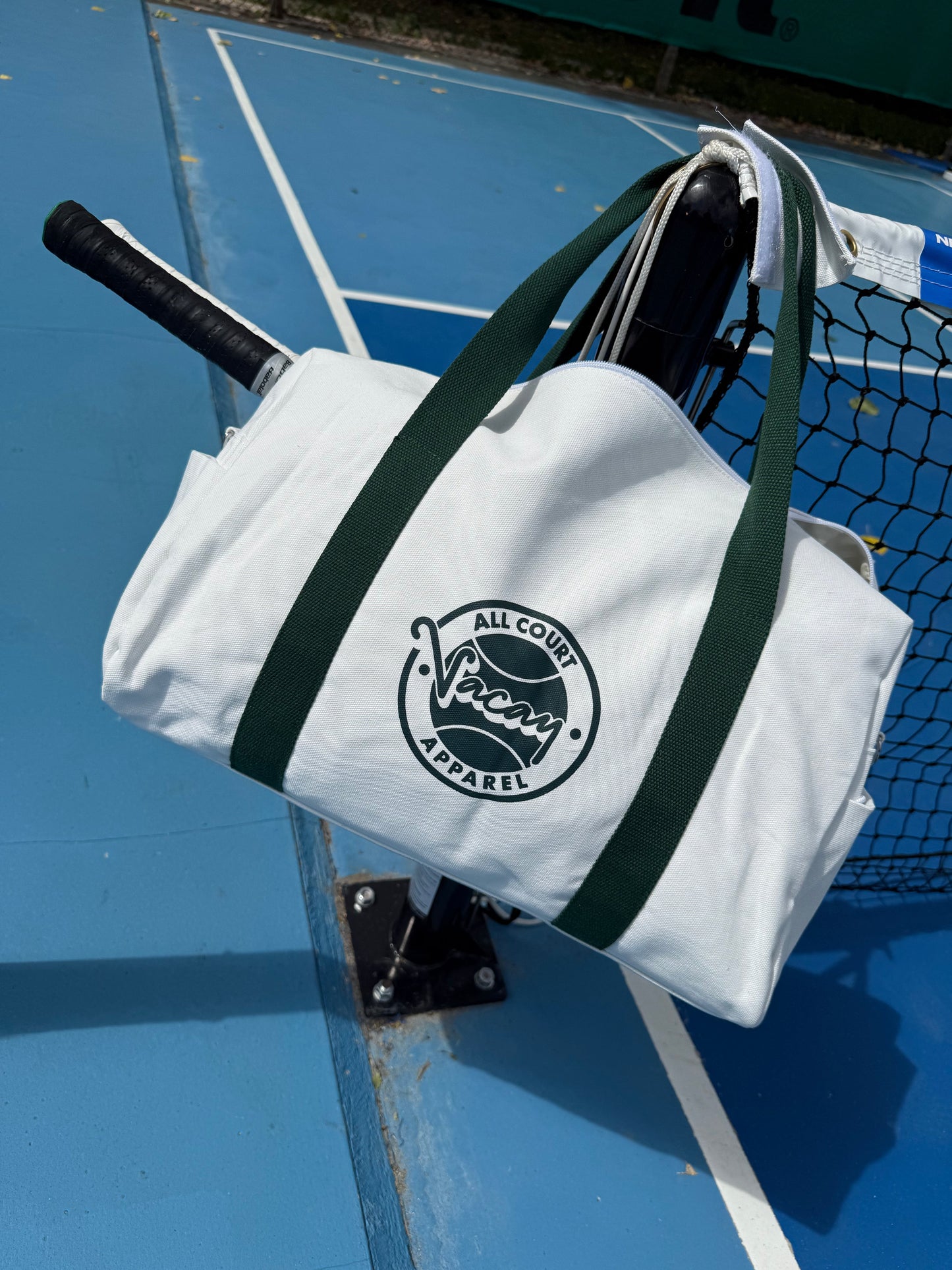 CLASSIC COURT DUFFEL BAG - WHITE / DEEP GREEN