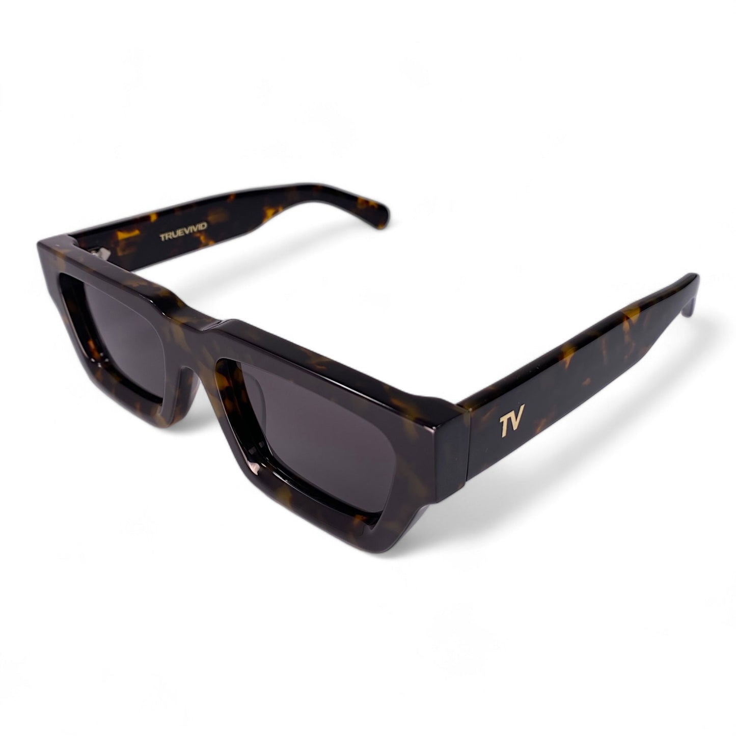 KLINT Bold Geometric Sunglasses, Dark Tortoise by TrueVivid Eyewear