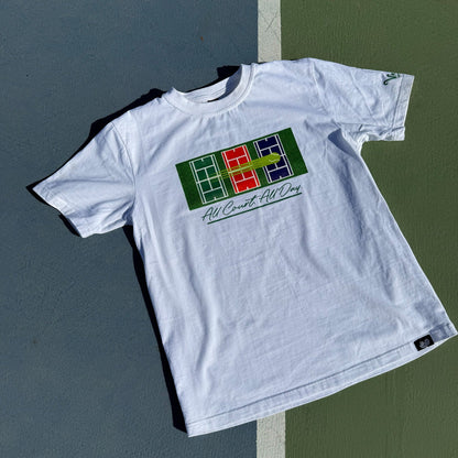 ALL COURT ALL DAY T-SHIRT - UNISEX - WHITE