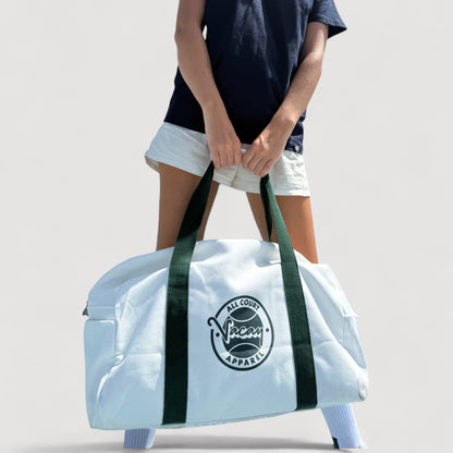CLASSIC COURT DUFFEL BAG - WHITE / DEEP GREEN
