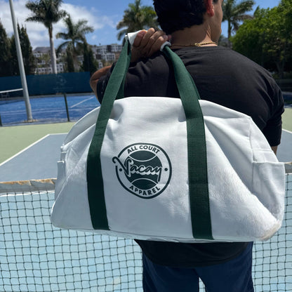 CLASSIC COURT DUFFEL BAG - WHITE / DEEP GREEN