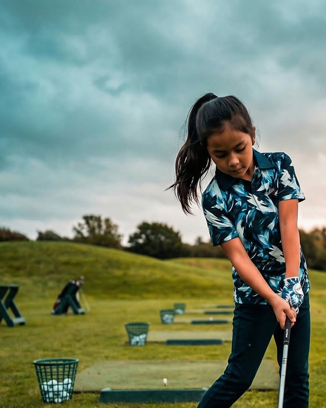 Youth Performance Golf Polo – Ocean Brush 4-Way Stretch