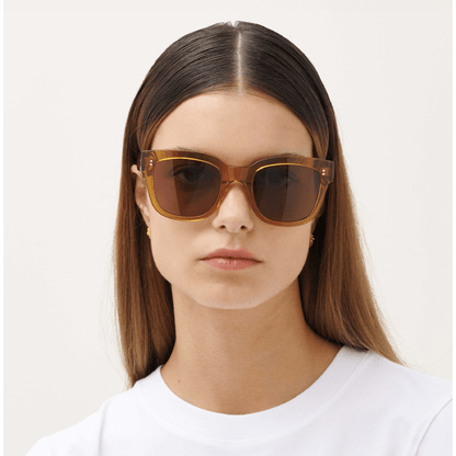 LIV Oversized Brown Coffee Sunglasses by Messy Weekend