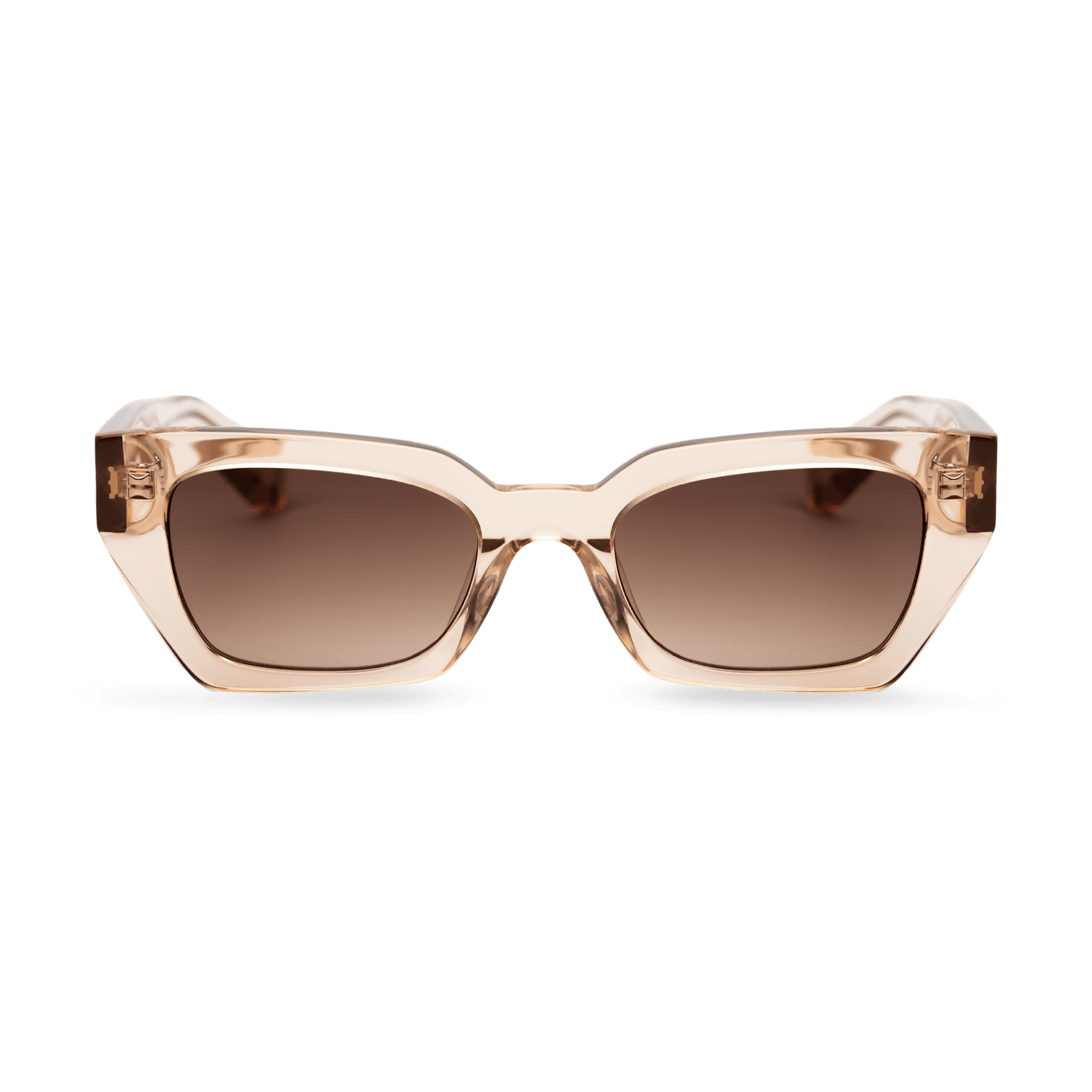 LUNA Bold Square Champagne Brown Sunglasses by Messy Weekend