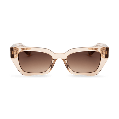 LUNA Bold Square Champagne Brown Sunglasses by Messy Weekend