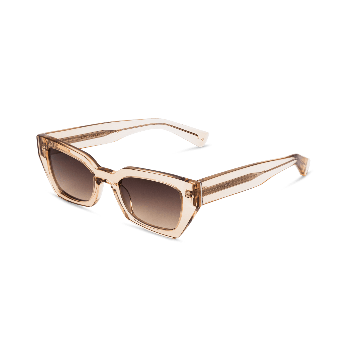 LUNA Bold Square Champagne Brown Sunglasses by Messy Weekend