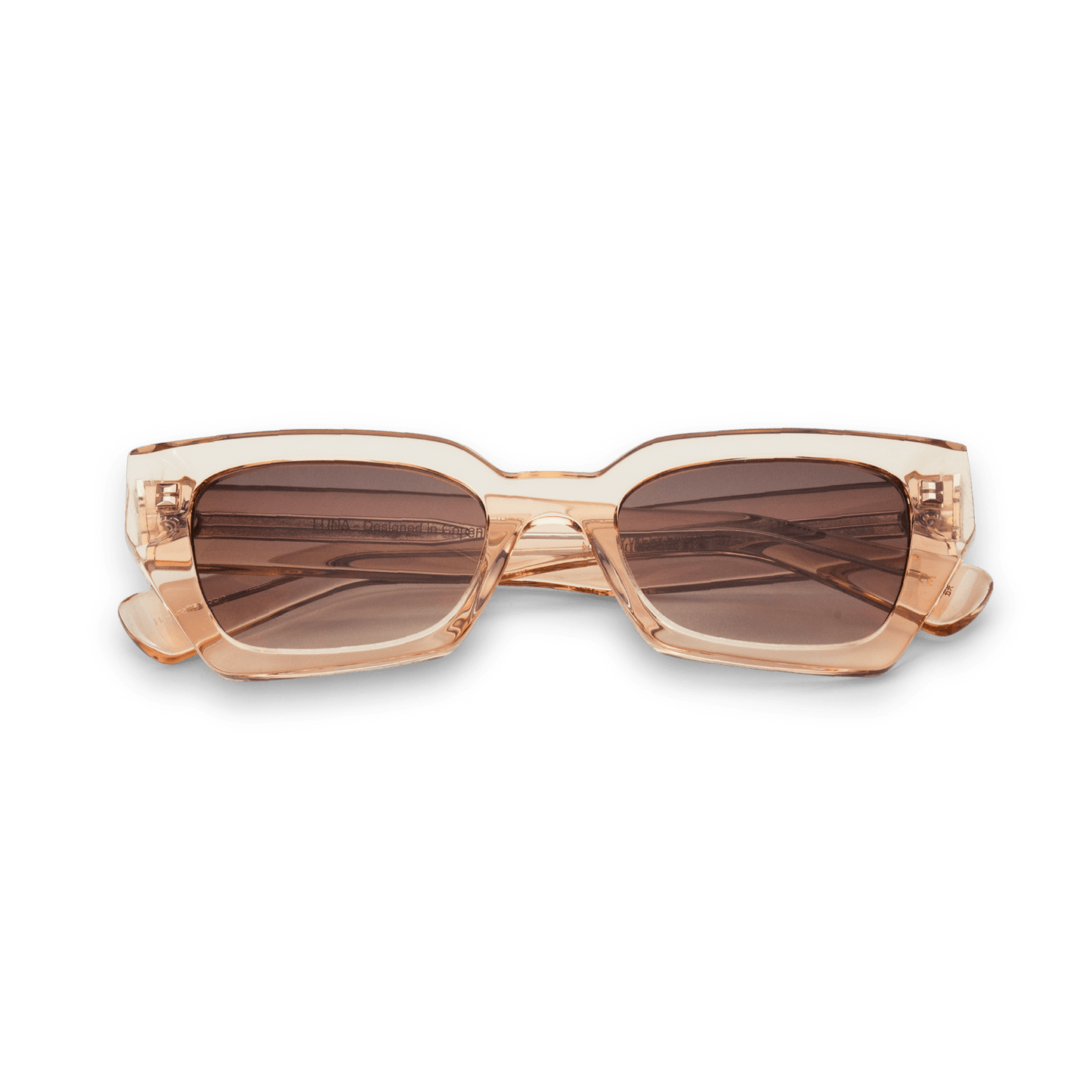 LUNA Bold Square Champagne Brown Sunglasses by Messy Weekend