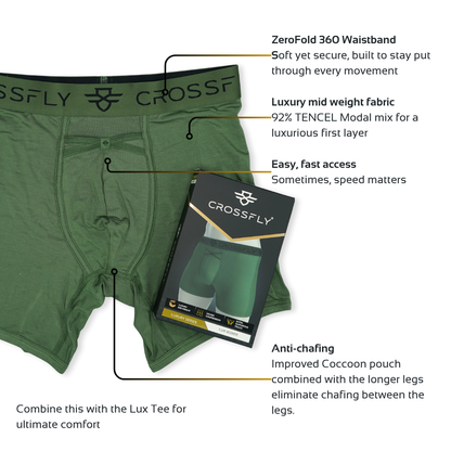 Lux Men's 7" Boxers - Olive/Black
