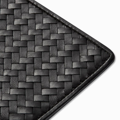Handwoven Passport Holder, Black: Herringbone Cover
