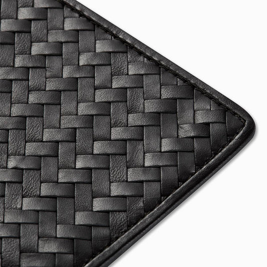 Handwoven Passport Holder, Black: Herringbone Cover