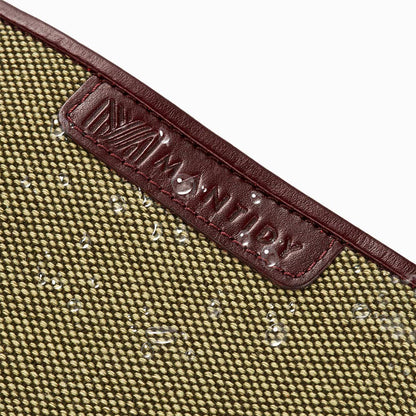 Herringbone Toiletry Wash Roll, Bordeaux Red