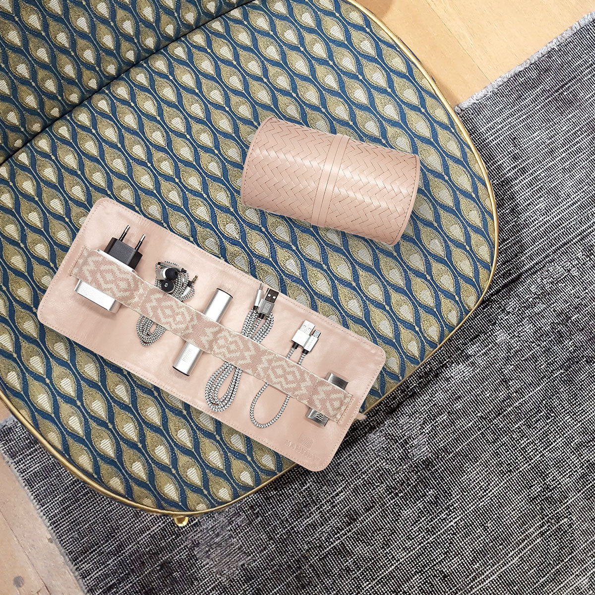 Herringbone TechRoll, Dusty Pink