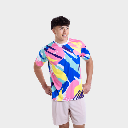 Aixo Abstract T-Shirt Mens (Multicolour Dark)